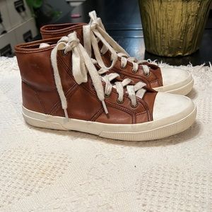 Ralph Lauren January-SK Leather Low Top Lace Up Fashion Sneakers size 6